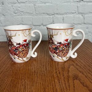 Williams Sonoma | Set of 2 Twas The Night Before Christmas Holiday Mugs 🎅🏻 🦌